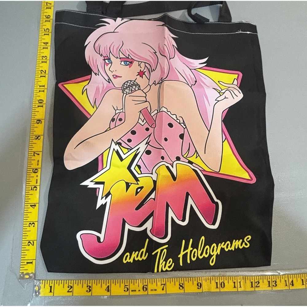 Jem Holograms Reusable Tote Bag Shopping Grocery Travel Double Handles TV New